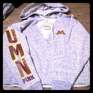 Minnesota Gophers grey sweatshirt PINK brand